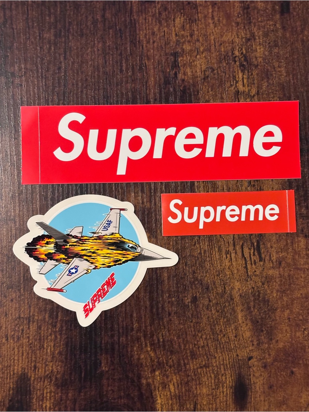 Supreme Jet Sticker FW20 + Supreme Red Box Logo NY + Supreme Mini Red Box FW18